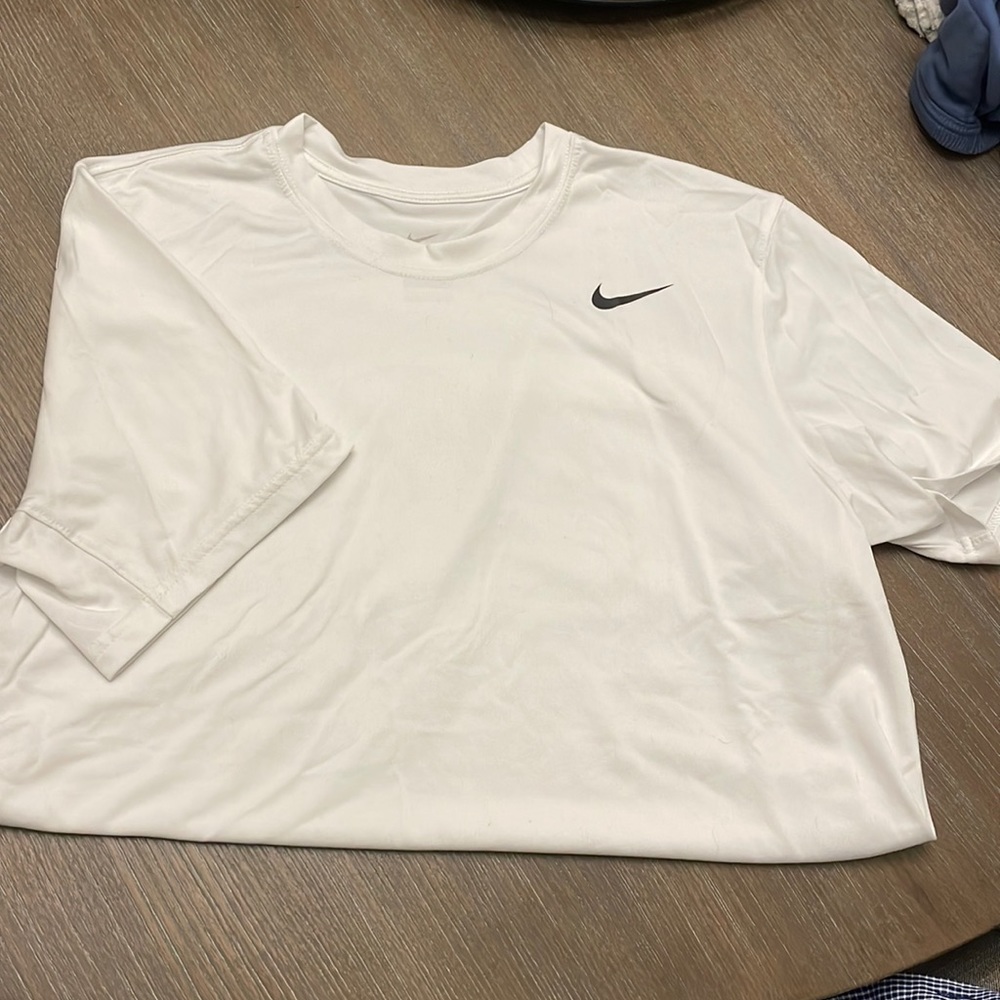 White Nike Dri-fit tee